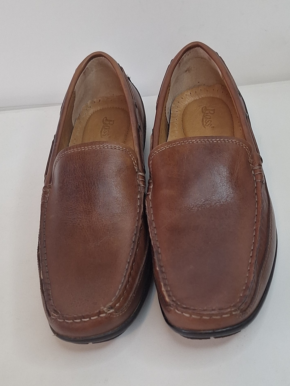 Bass Men’s Brown Leather Slip-On Loafers Size 10
